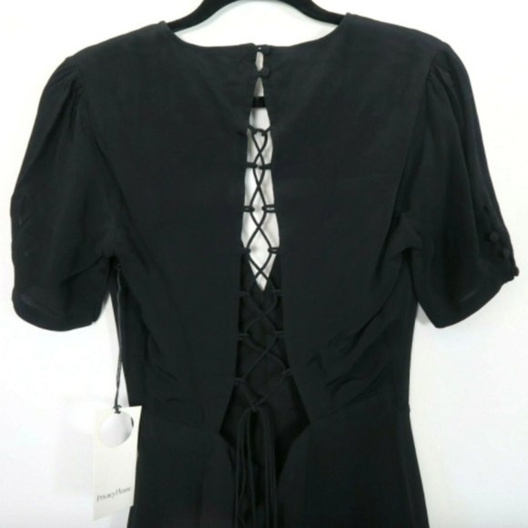NWT Privacy Please Virginia Black Lace Up Dress M - Picture 6 of 10